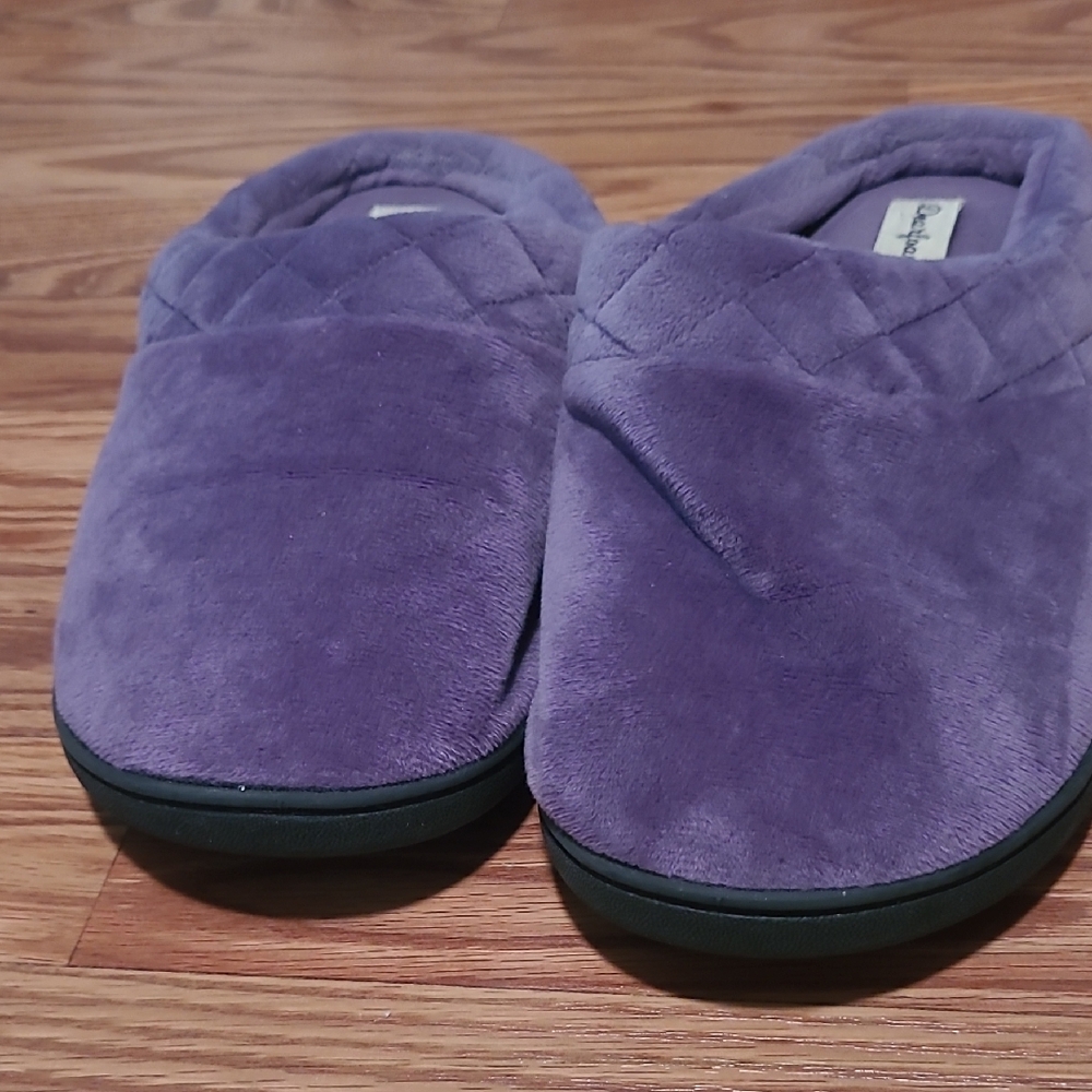 Purple Quilted Slippers